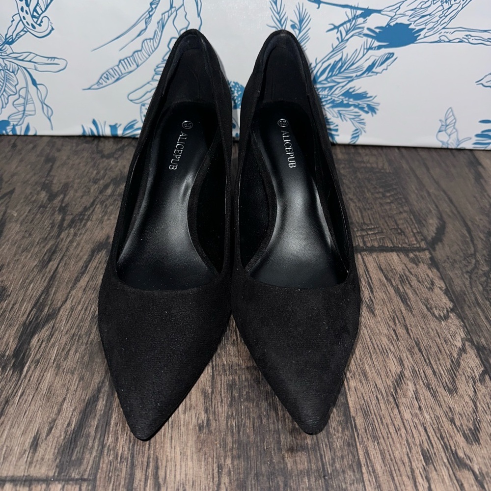 Elegant Black Suede Heels